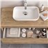 Mueble de baño LAMBDA Suspendido de un cajón en roble y frente acabada en dos tipos de textura
