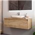 Mueble de baño LAMBDA Suspendido de un cajón en madera natural