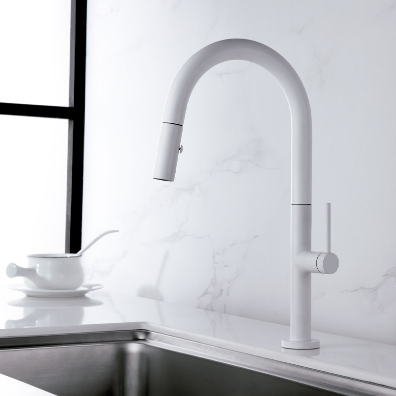 grifo cocina samoa imex blanco mate