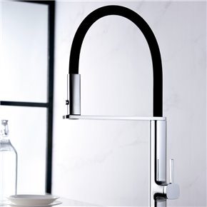 grifo cocina caño flexible goma negra