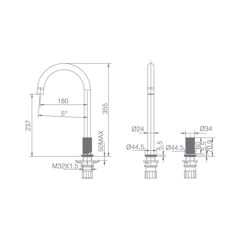 medidas grifo cocina manacor