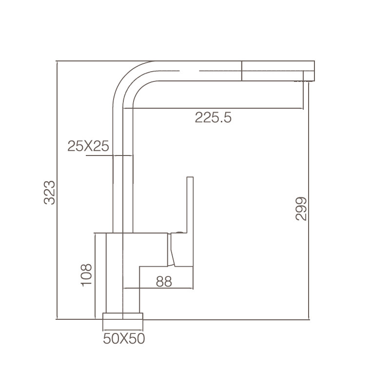 medidas grifo cocina constanza