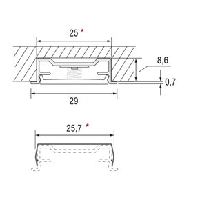 Regleta de encastre "NET" con luz LED