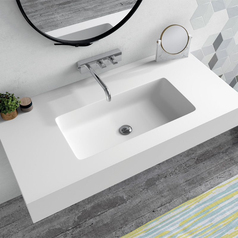 encimera a medida con lavabo en solid surface para baño BALTIMORE