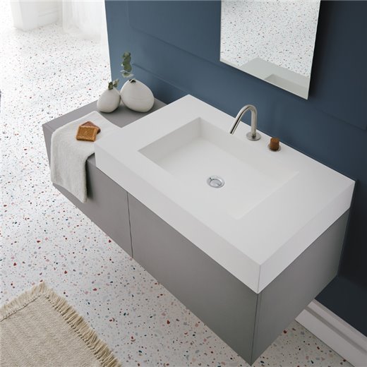 encimera a medida con lavabo en solid surface para baño ANY