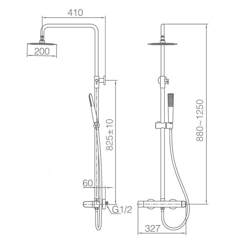 medidas grifo ducha dinamarca