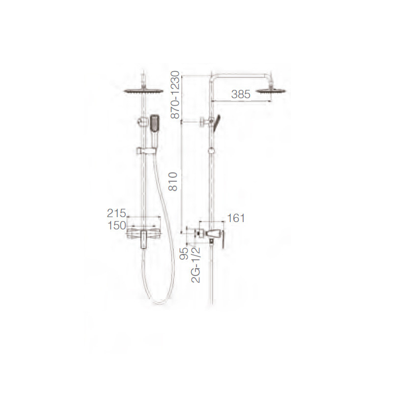 medidas grifo ducha escocia