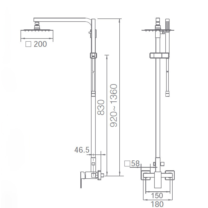 medidas grifo ducha valencia