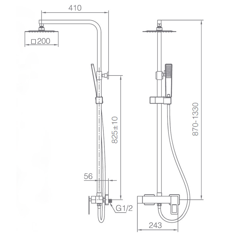 medidas grifo ducha suecia
