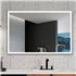 espejo de baño con luz frontal LED y marco negro SUIZA