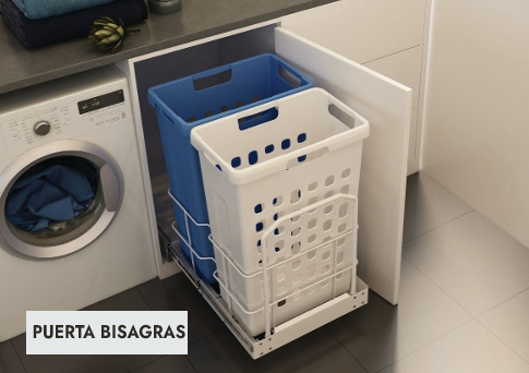 CESTO ROPA EXTRAIBLE MUEBLE PURE LAUNDRY - Versión puerta con bisagras