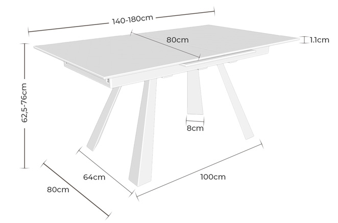 mesas de cocina extensibles porcelanico 140 a 180