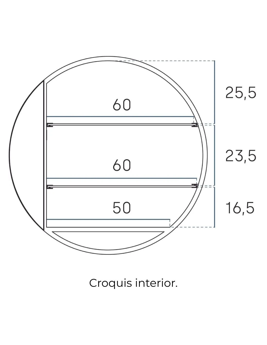 camerino baño con espejo y luz Redondo