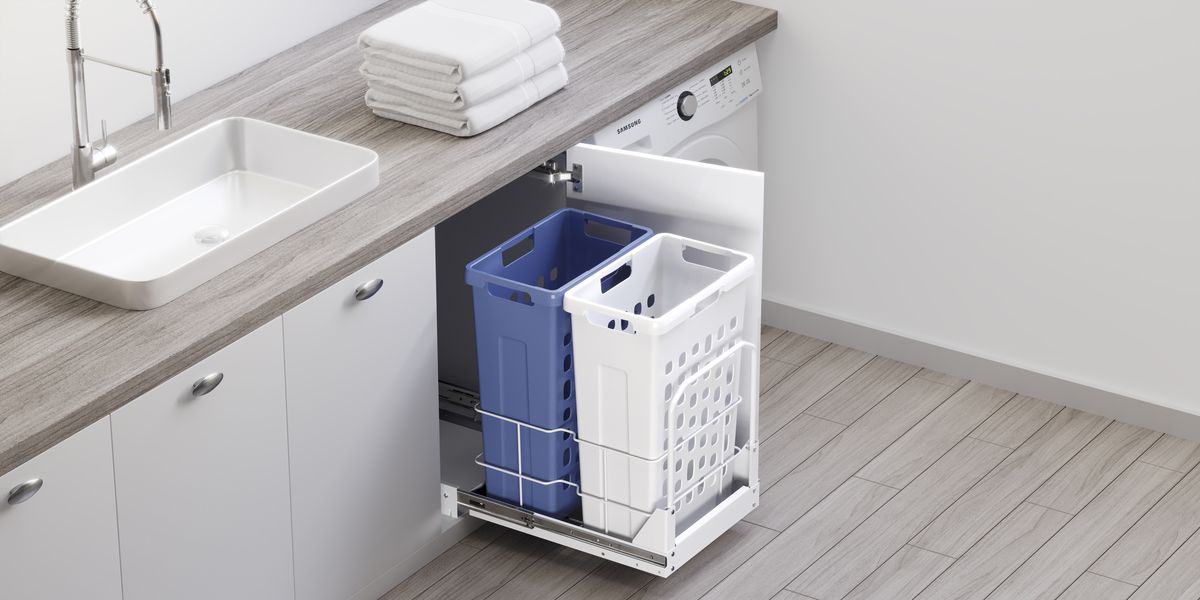 cestos de ropa extraibles con guias para mueble o armario PURE LAUNDRY