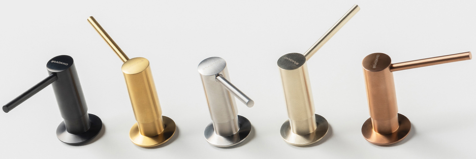 dispensador jabon encimera - acabados PVD