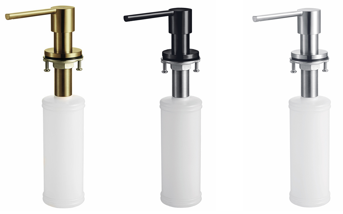 dispensador jabon encimera NEGRO ORO INOX PVD