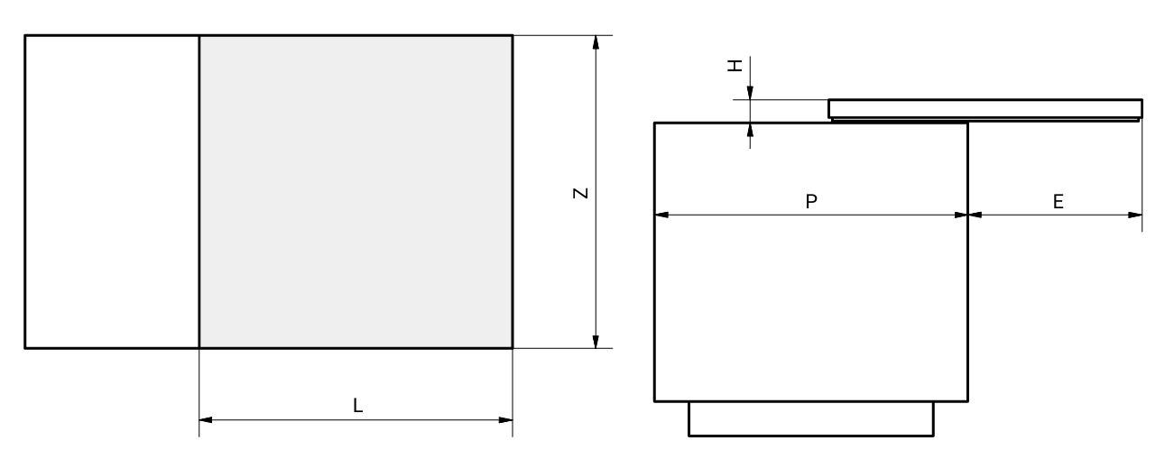 esquema medida atim snack top isla cocina