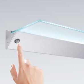 estante de cristal con luz LED monoteo con interruptor mecanico