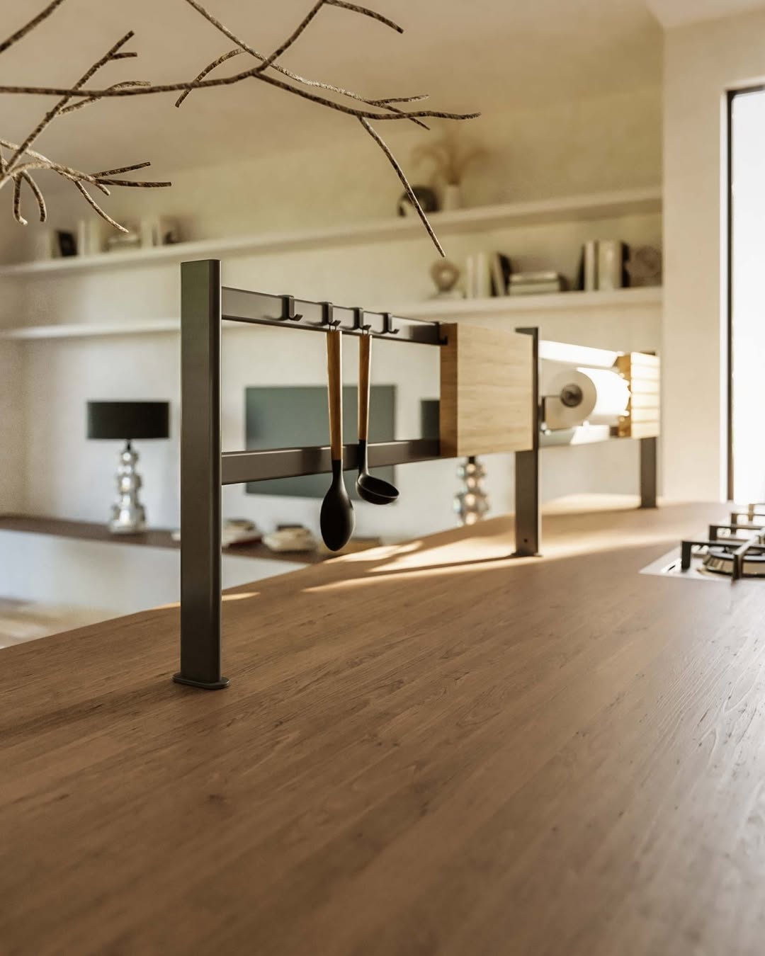 estanteria sobre encimera isla cocina HANG