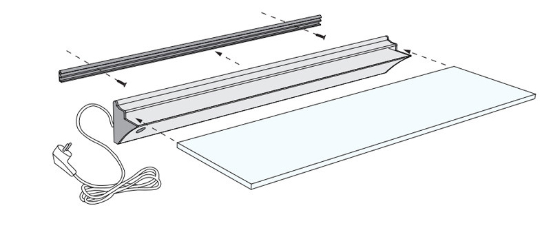 instalacion estante LED cristal cocina MONOTEO