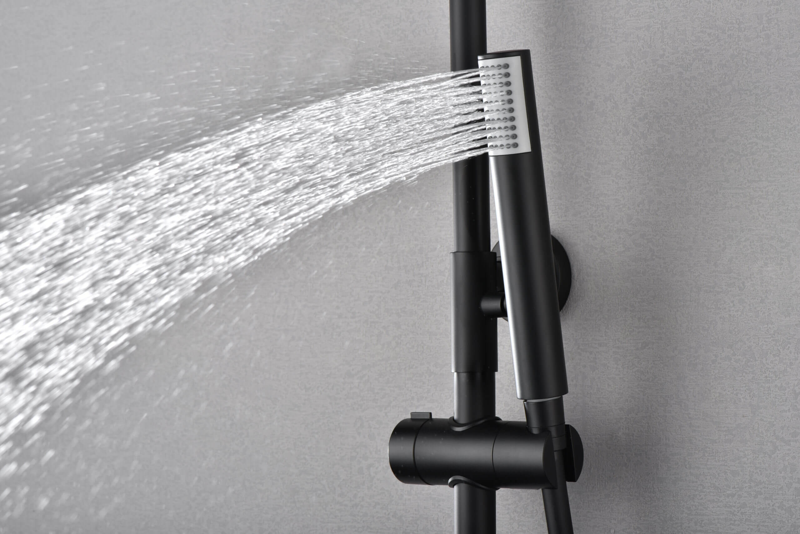 maneral de ducha MONZA negro mate barra ducha termostatica