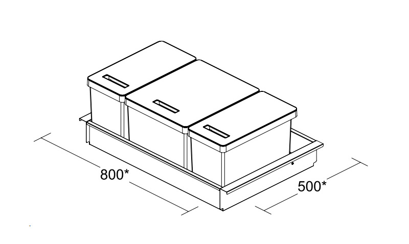 medidas cubo basura cajon cocina 80