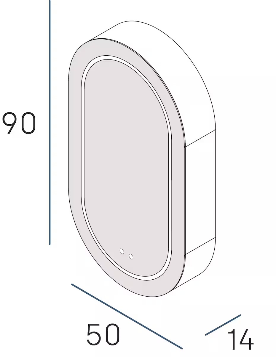 medidas espejo camerino luz MINT