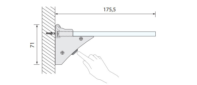 medidas estanteria balda cristal luz LED iluminacion