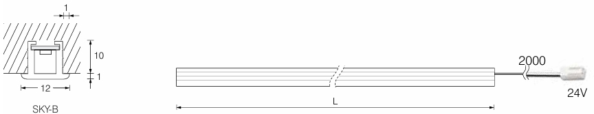 medidas iluminacion encastrada estante cocina SKY B