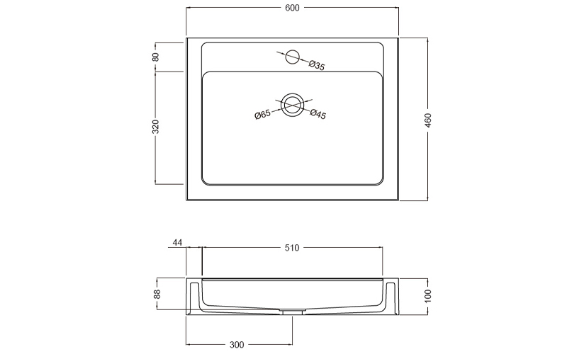 medidas lavabo mural 60 colores dayra