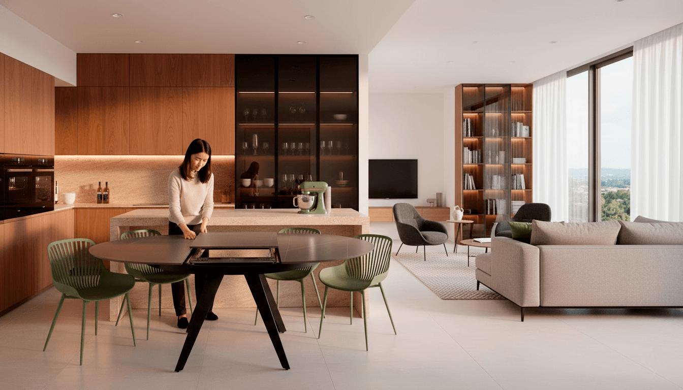 mesa comedor porcelanico extensible