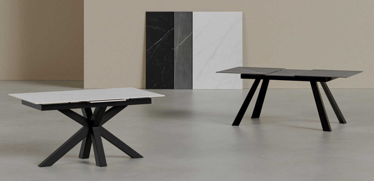 mesas de cocina extensibles porcelanico