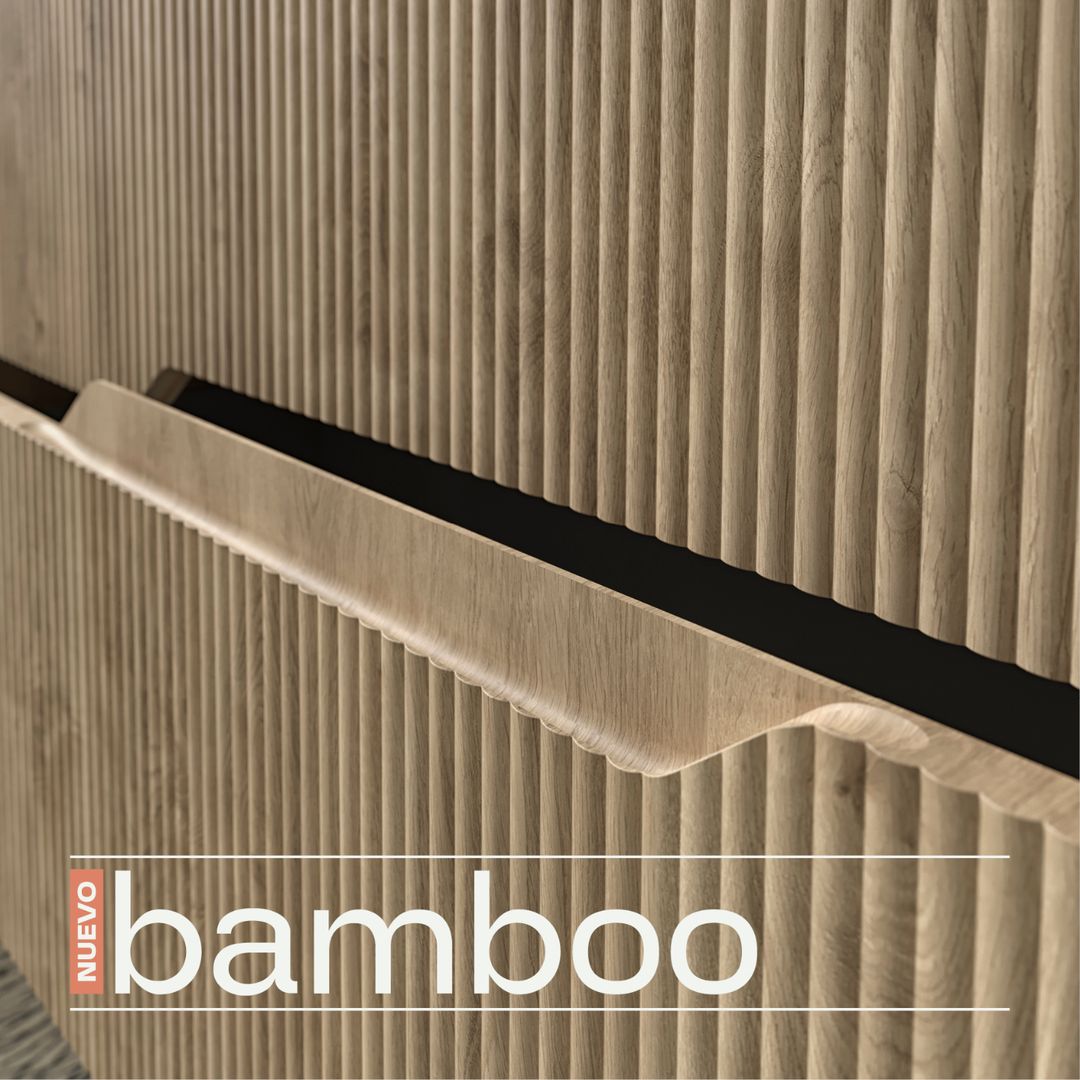 mueble de baño acanalado relieve textura madera roble natural BAMBOO de Coycama