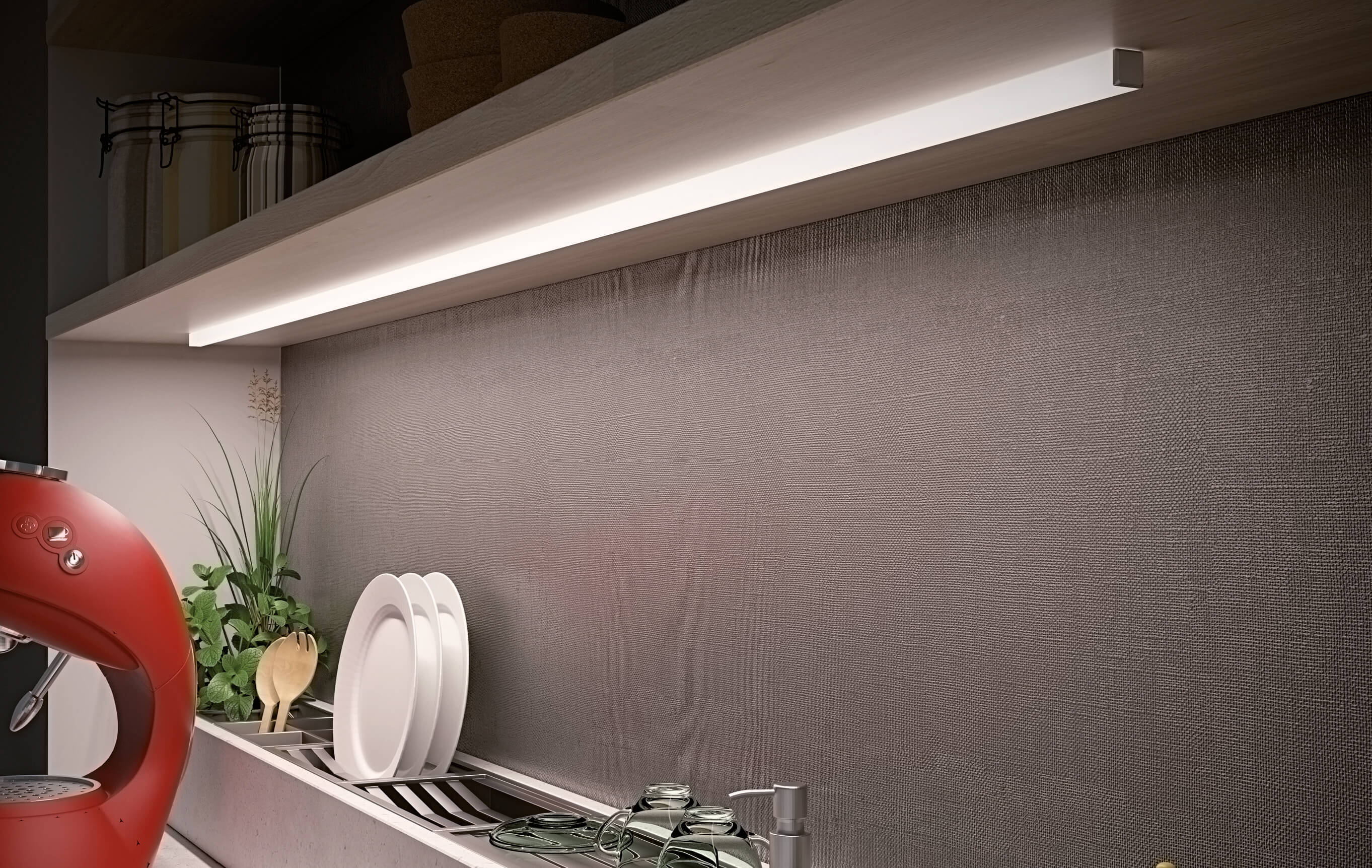 regleta LED cocina MILK efecto 3D blanco