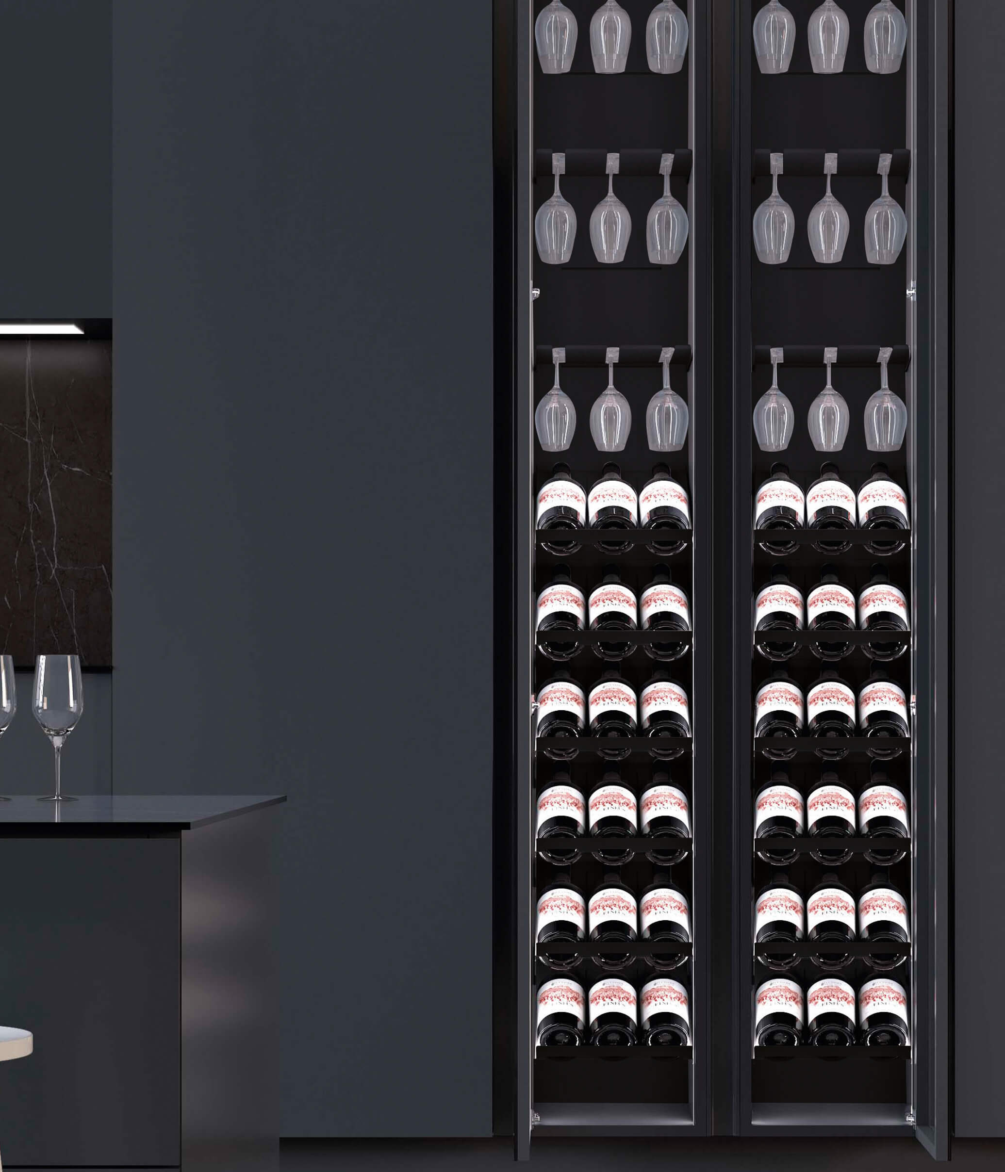 soporte para copas de vino ENJOY - vinoteca en cocina