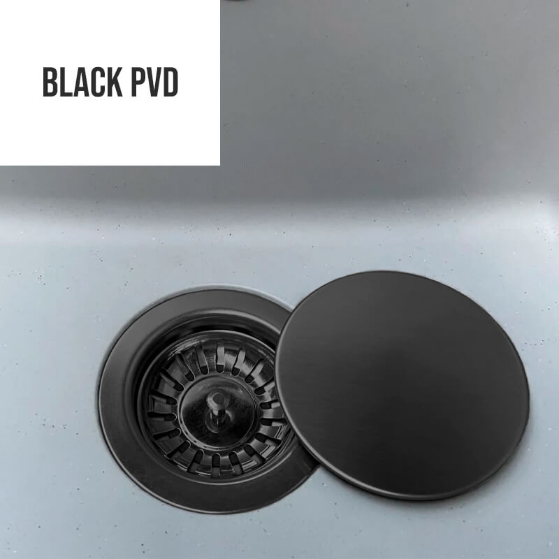 valvula fregadero black pvd negro a juego grifo cocina